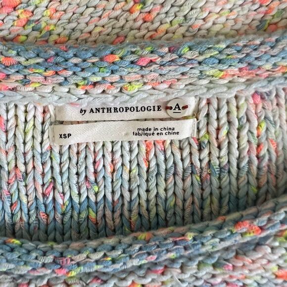 Anthropologie Palm Tree Boat Neck Oversized Women's Sweater Knit Blue Sz XSP - Picture 7 of 8